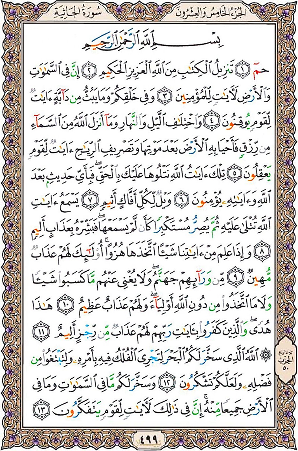 قرآن  عثمان طه با کیفیت بالا صفحه 499