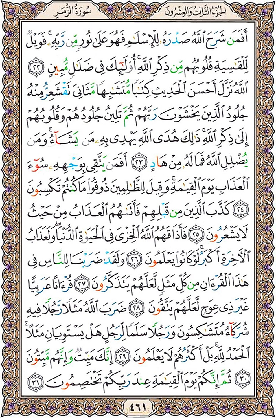 قرآن  عثمان طه با کیفیت بالا صفحه 461
