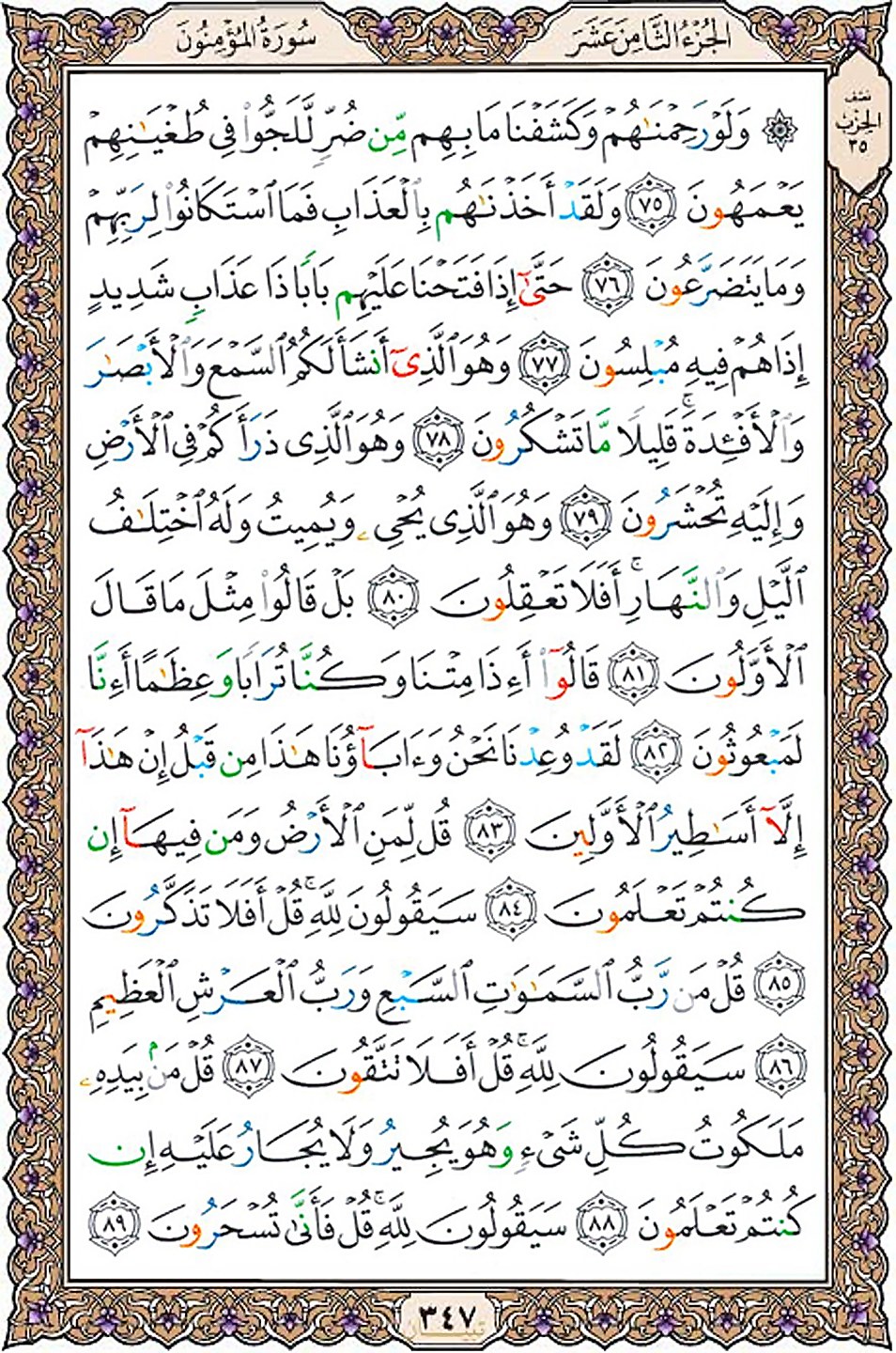 قرآن  عثمان طه با کیفیت بالا صفحه 347